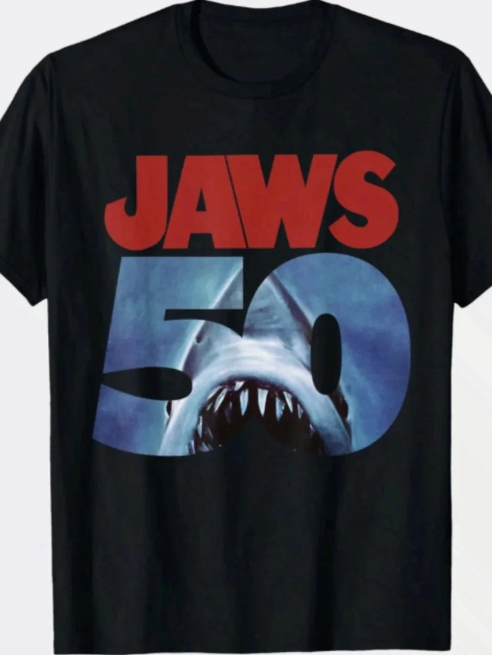 Jaws 50th Anniversary Movie Graphic Black T-Shirt